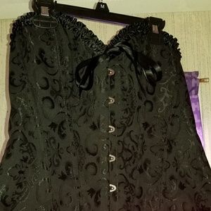 Black brocade corset
